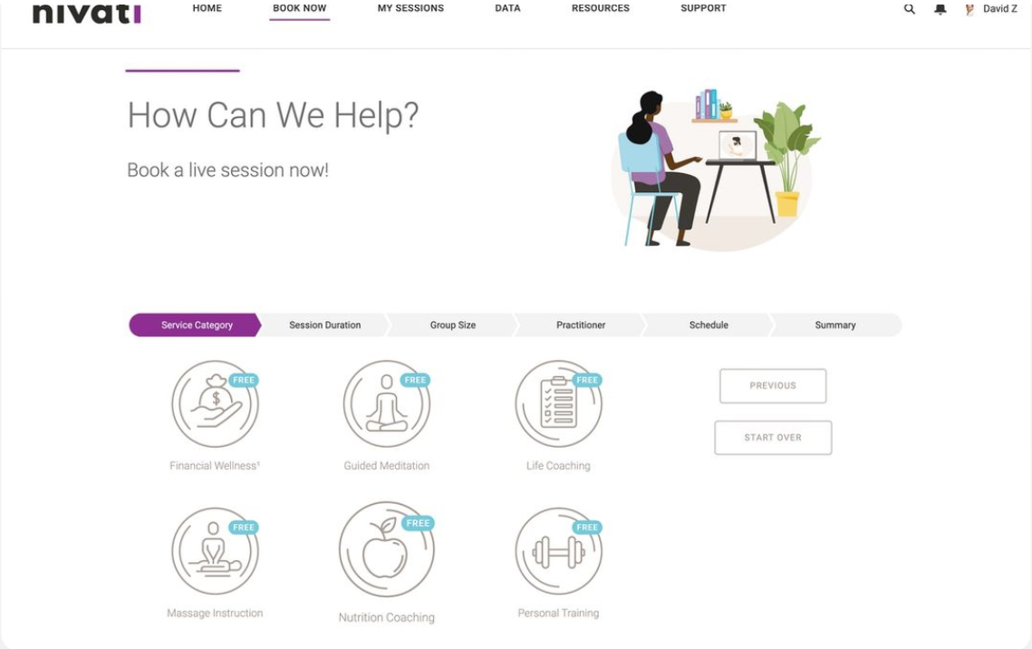 screenshot of Nivati