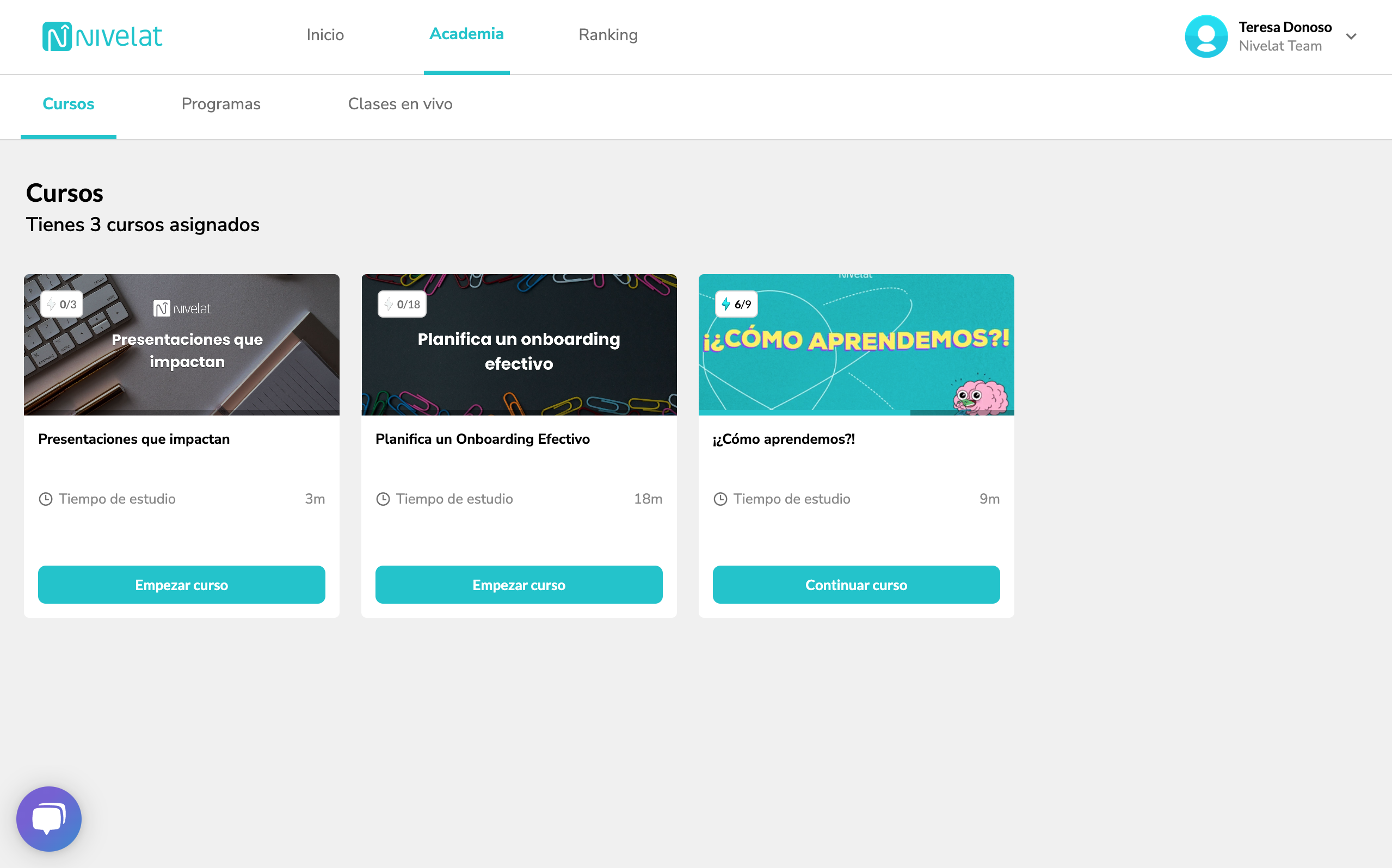 screenshot of Nivelat