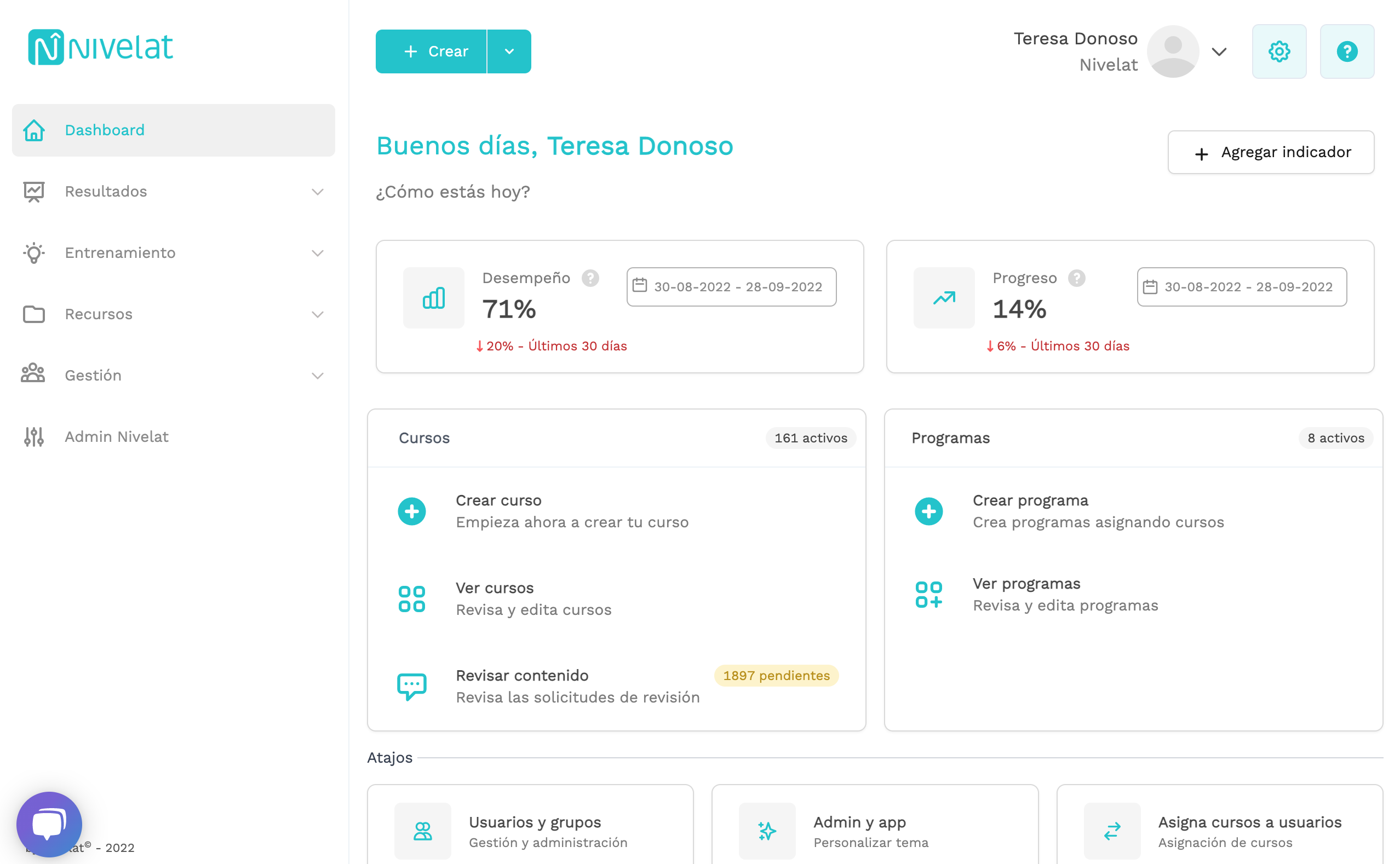 screenshot of Nivelat