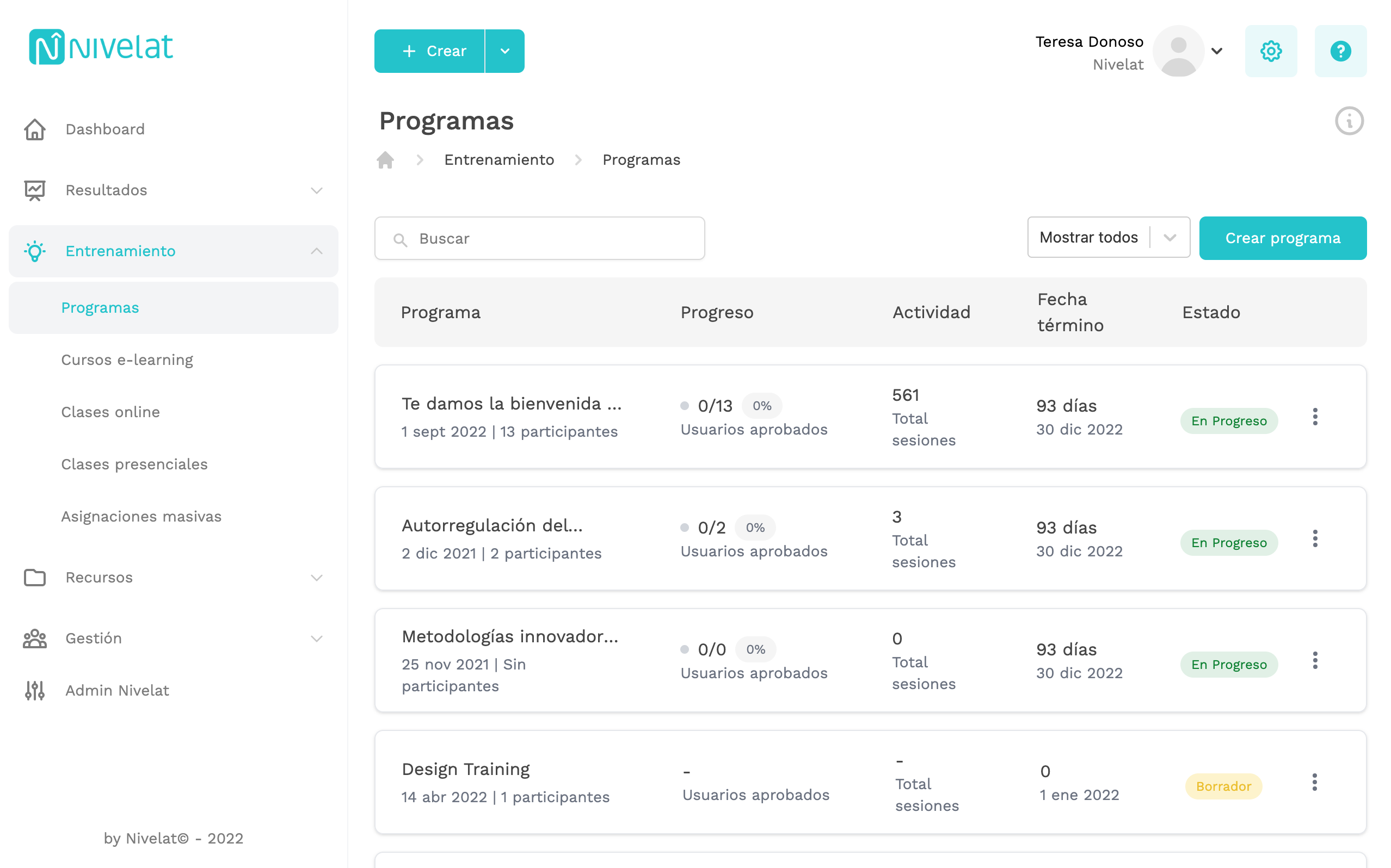 screenshot of Nivelat