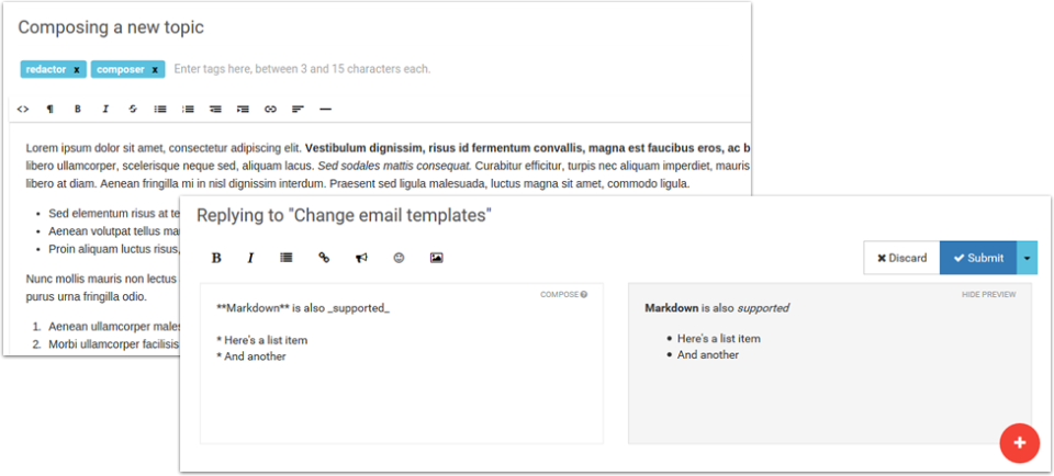 screenshot of NodeBB