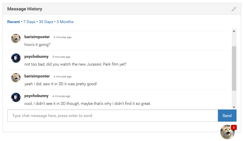 screenshot of NodeBB