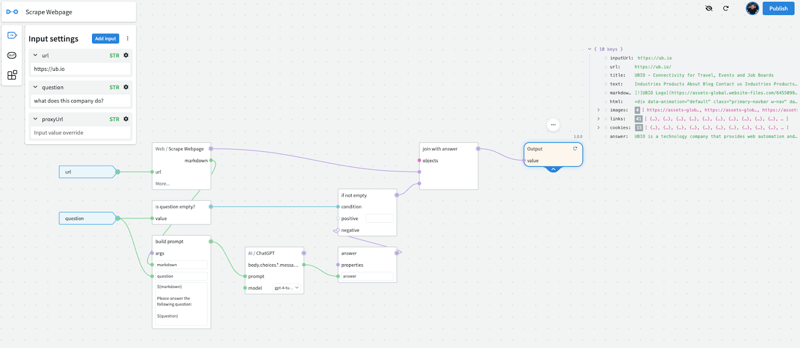 screenshot of NodeScript