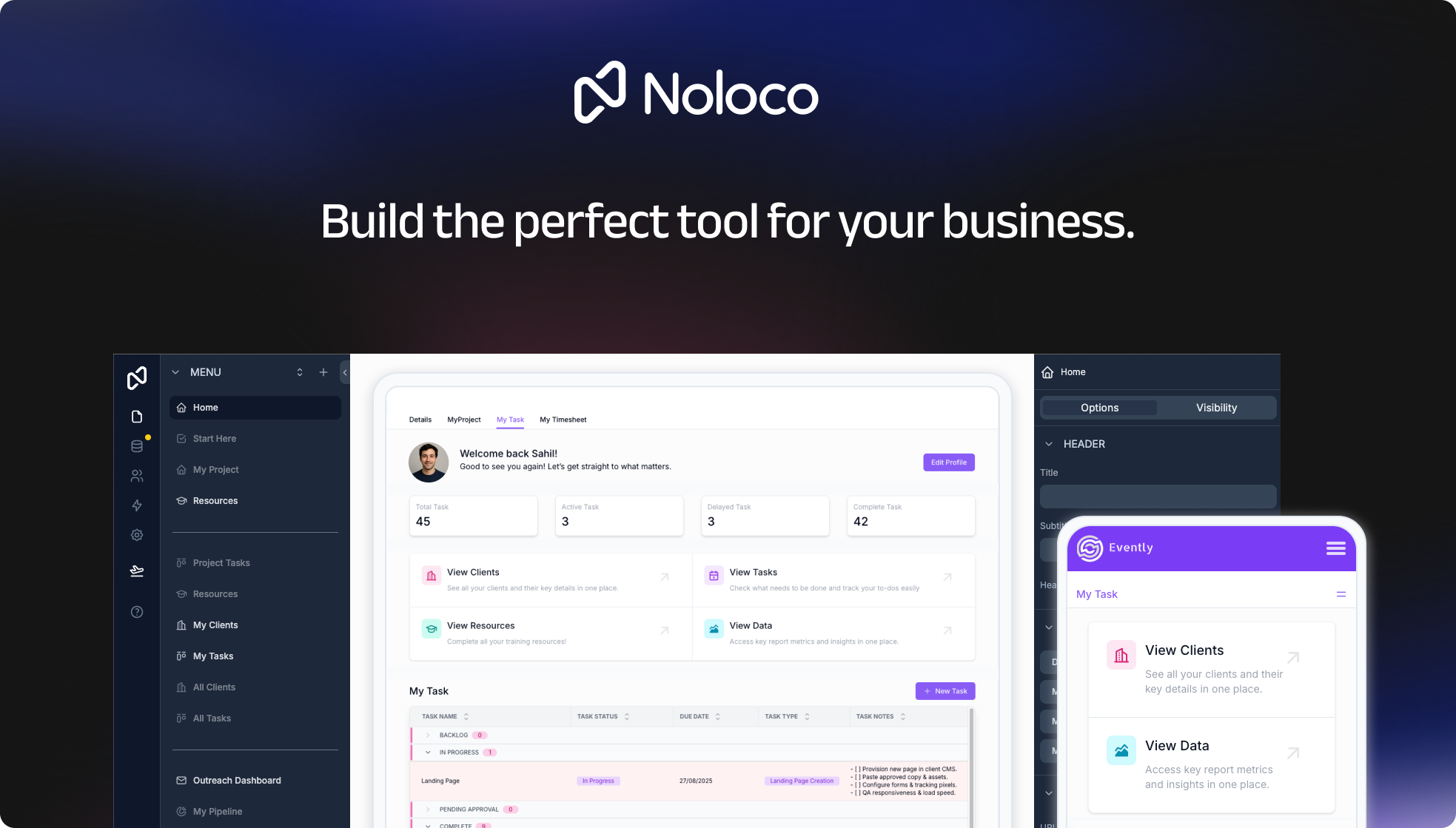 screenshot of Noloco