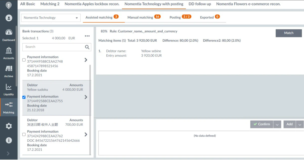screenshot of Nomentia