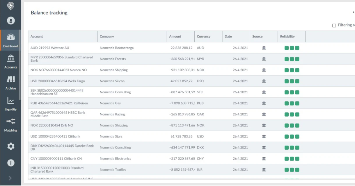 screenshot of Nomentia