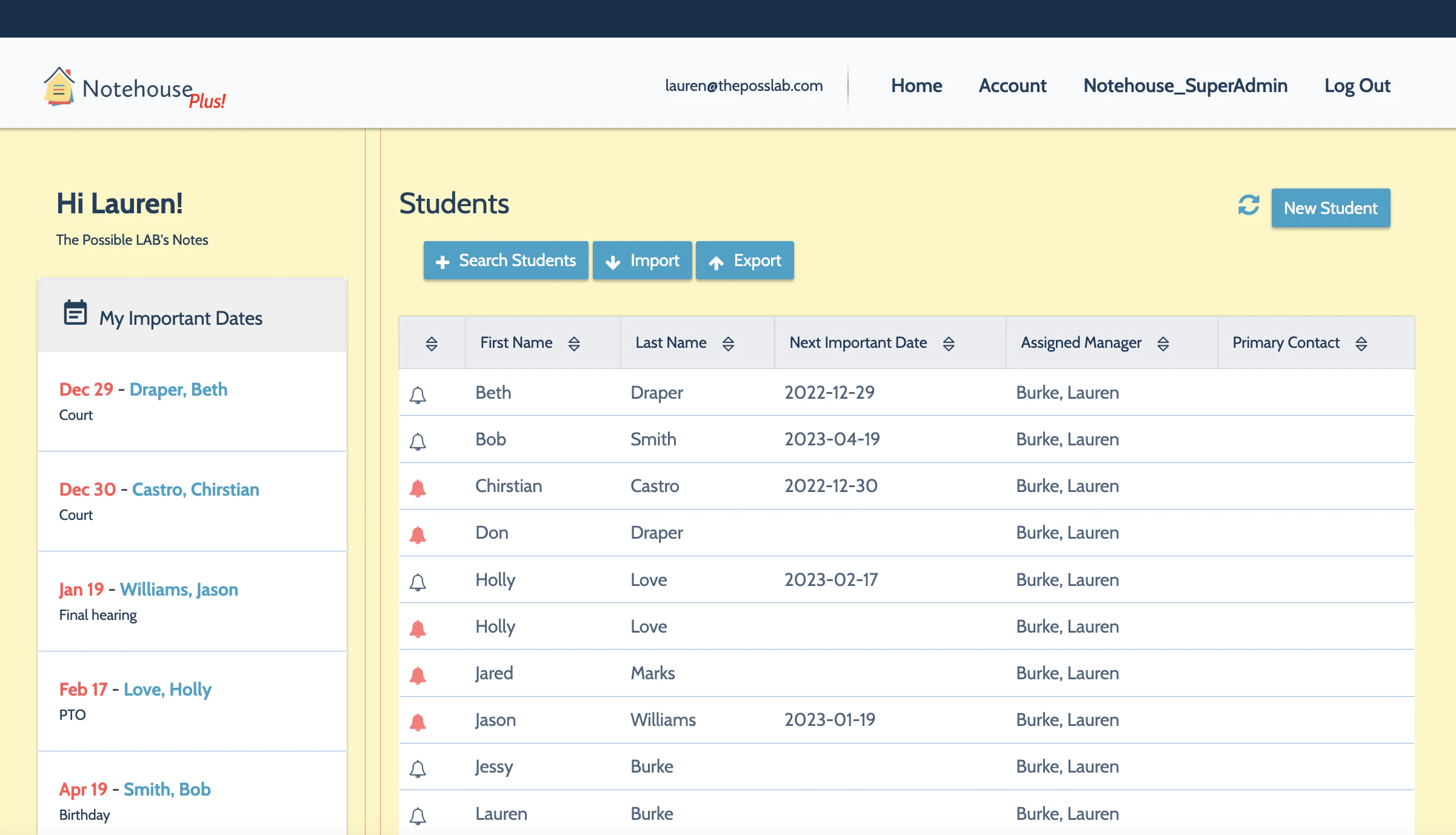 screenshot of Notehouse