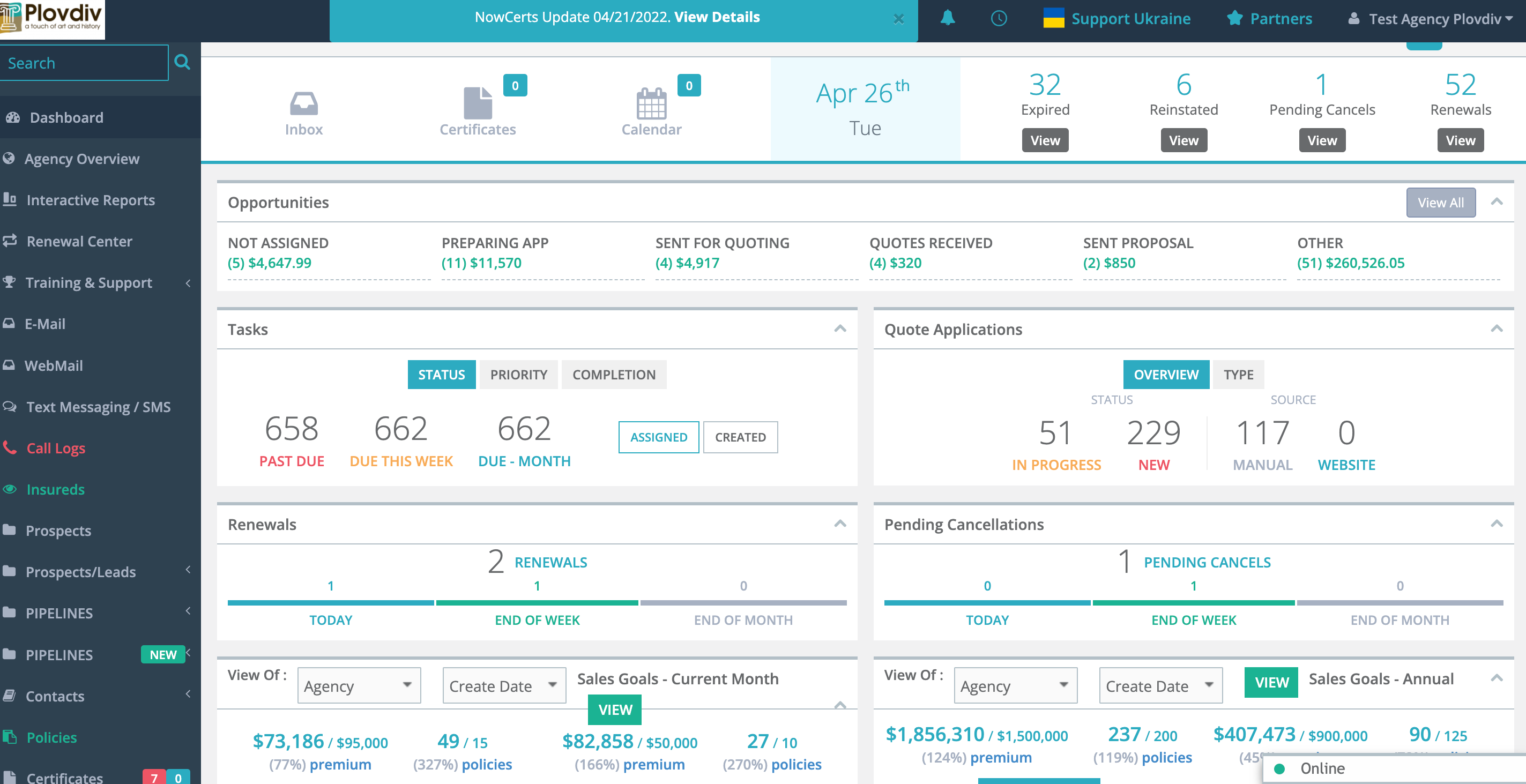 screenshot of NowCerts