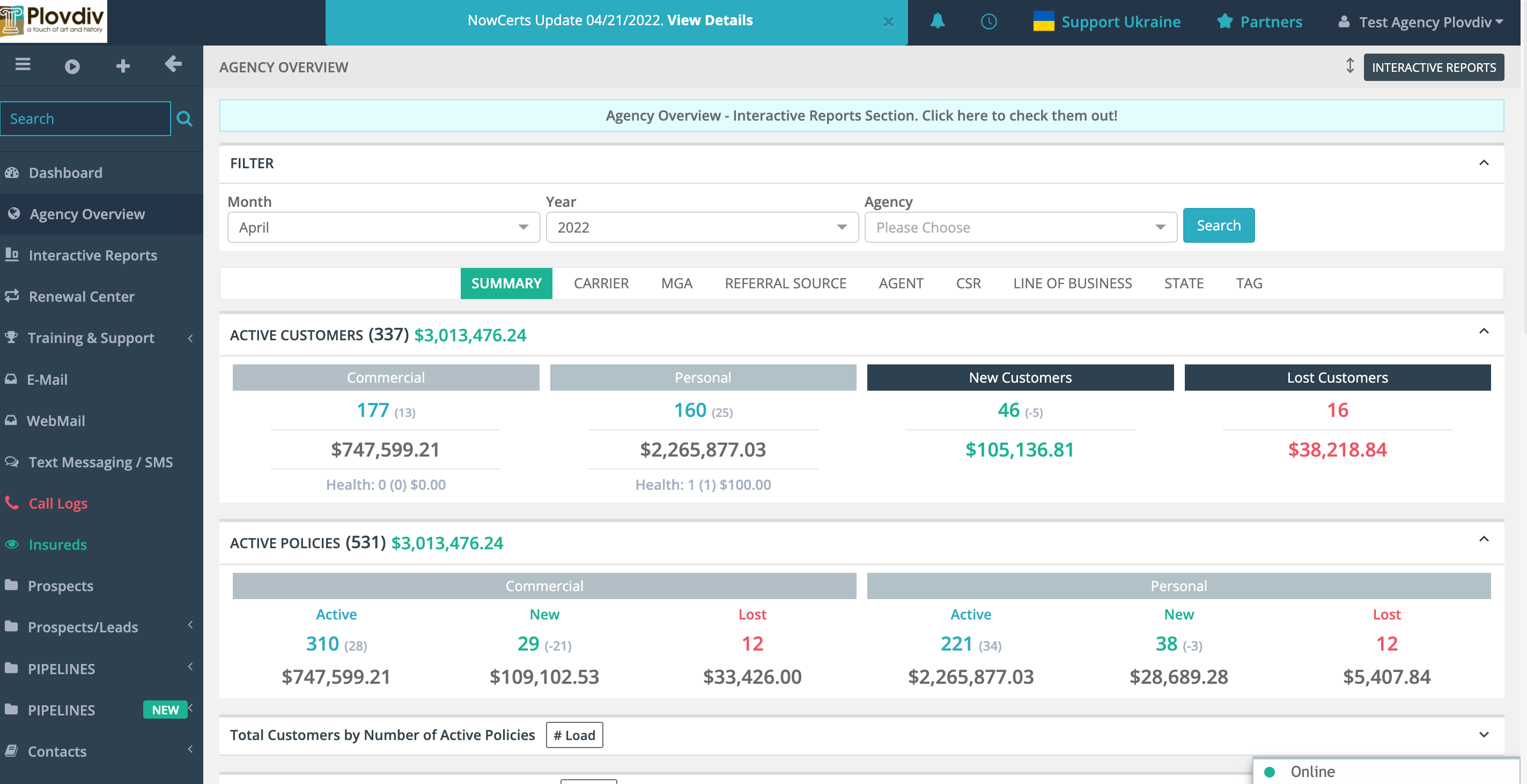 screenshot of NowCerts