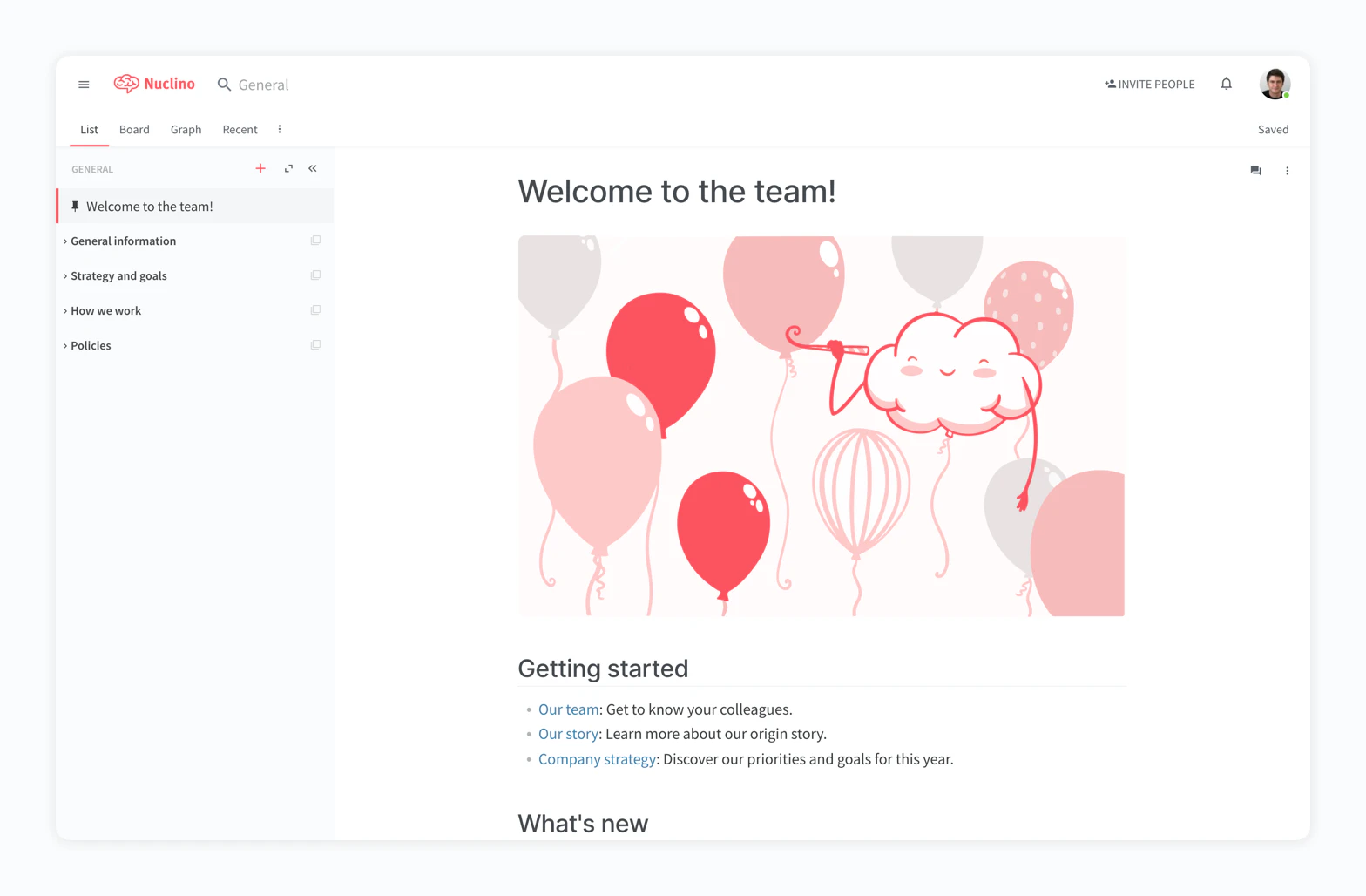 screenshot of Nuclino