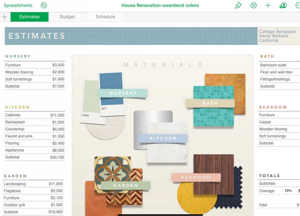 screenshot of Numbers