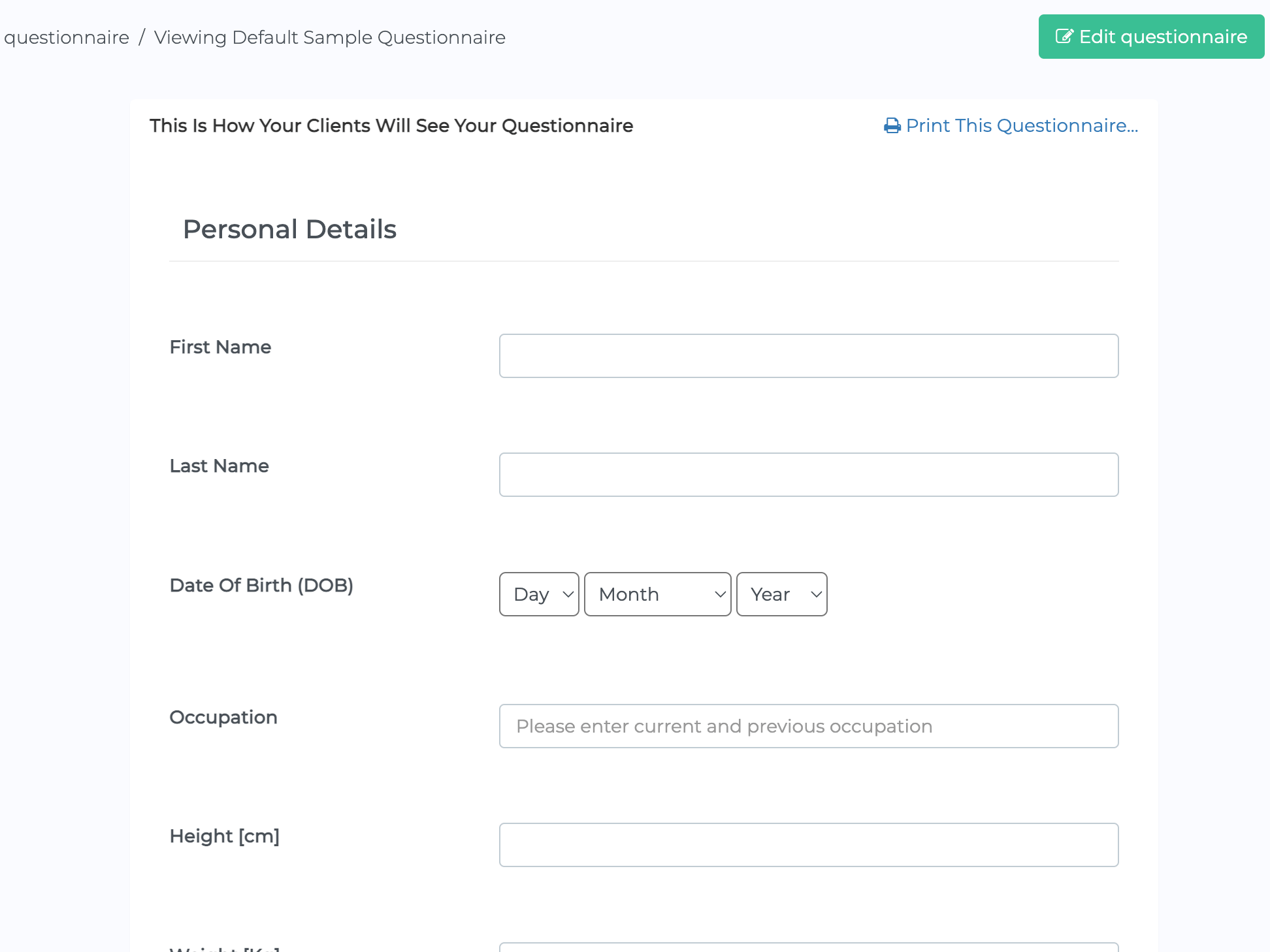 screenshot of NutriAdmin