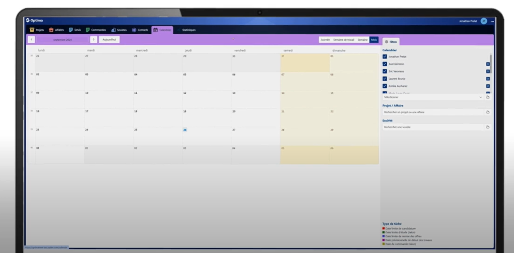 screenshot of OPTIMA
