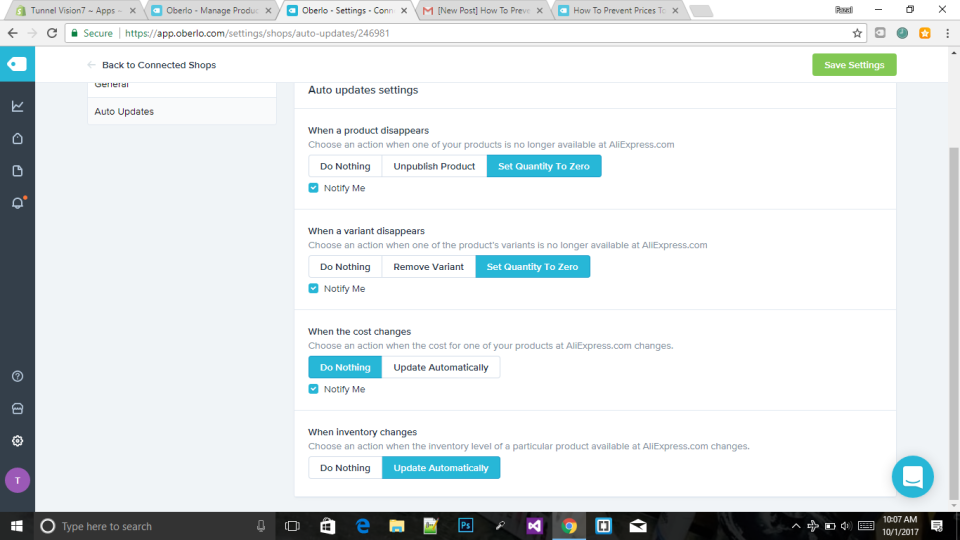 screenshot of Oberlo