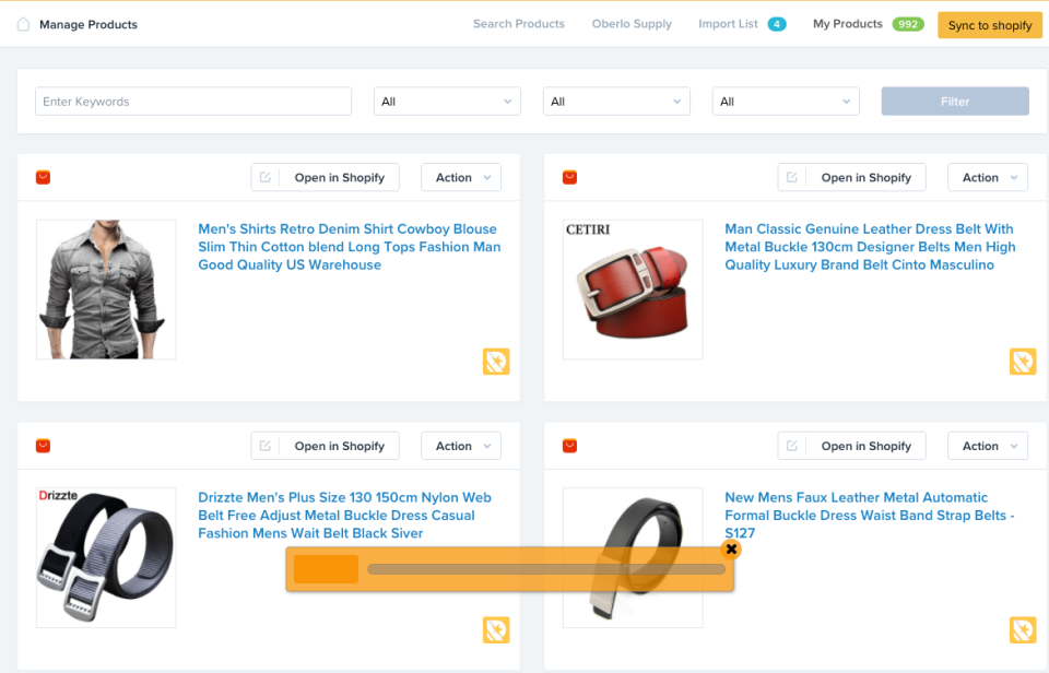screenshot of Oberlo