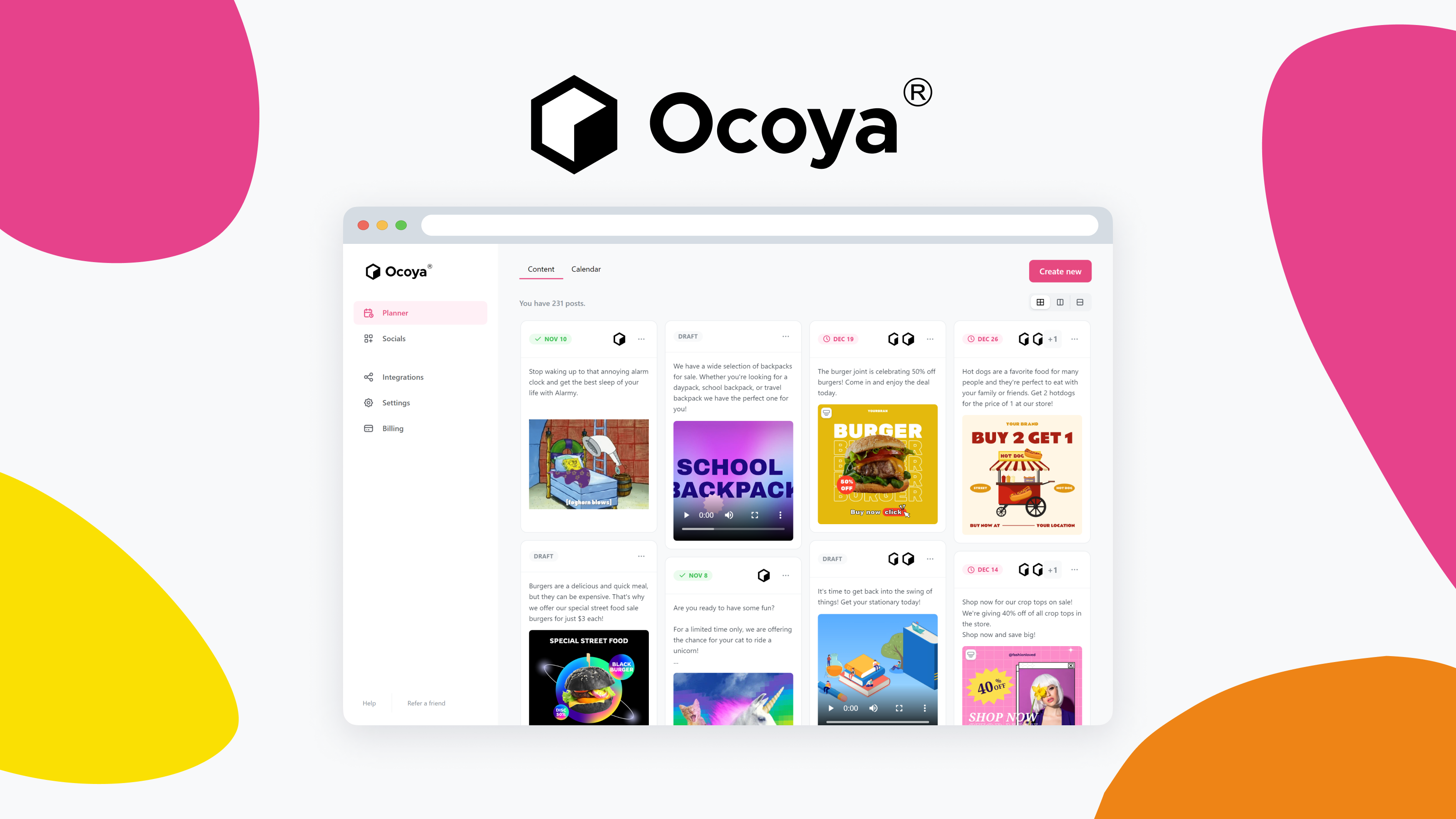 screenshot of Ocoya