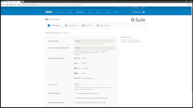 screenshot of Okta