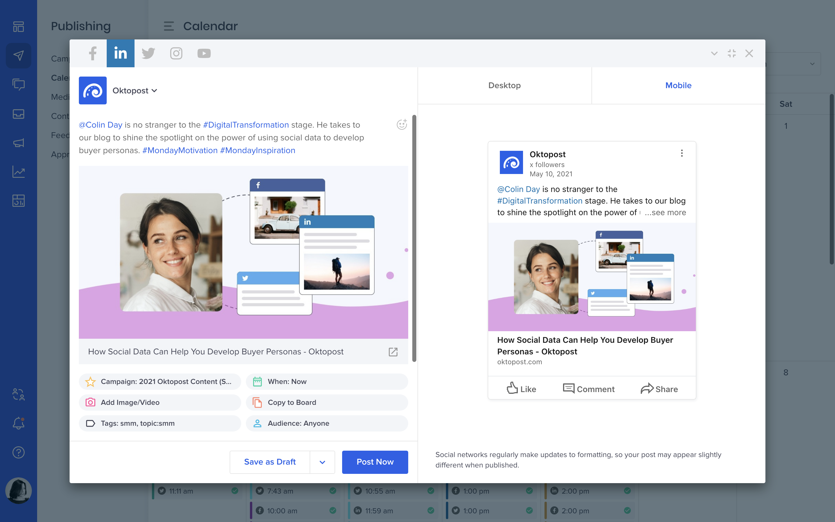screenshot of Oktopost