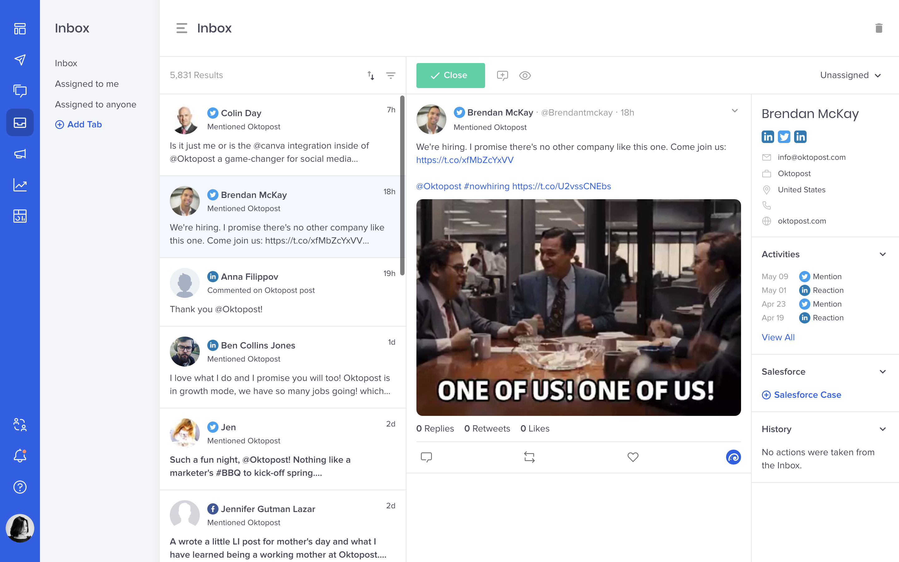 screenshot of Oktopost