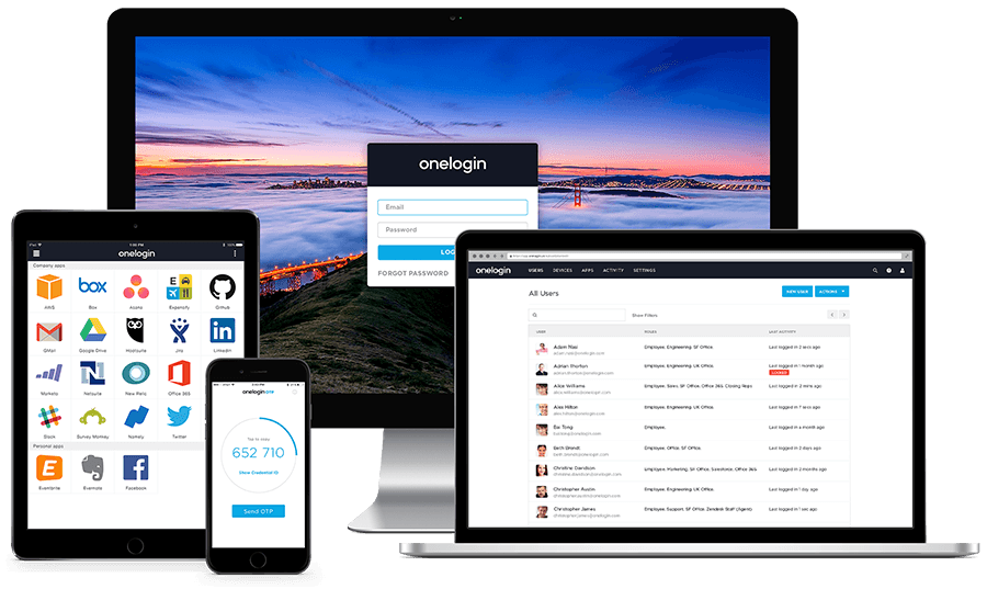 screenshot of OneLogin