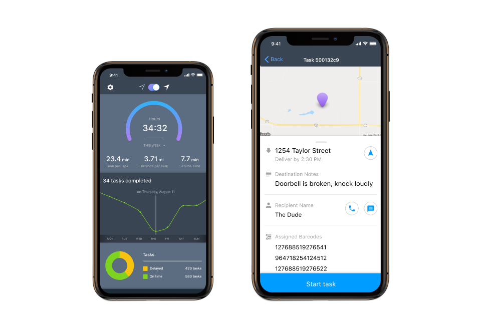 screenshot of Onfleet