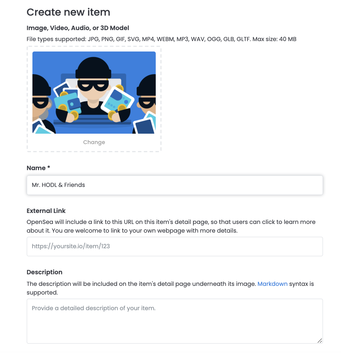 screenshot of OpenSea