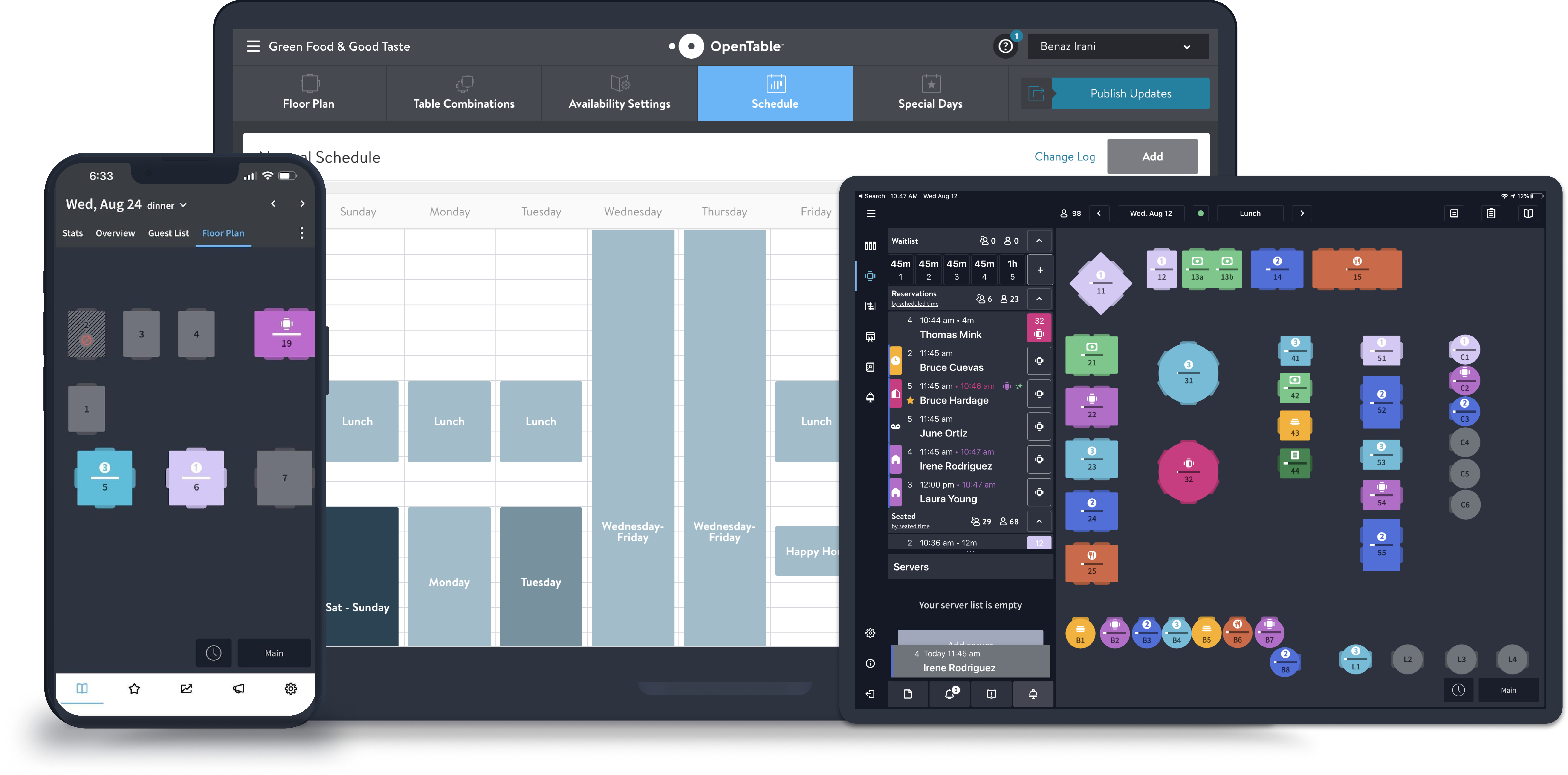 screenshot of OpenTable