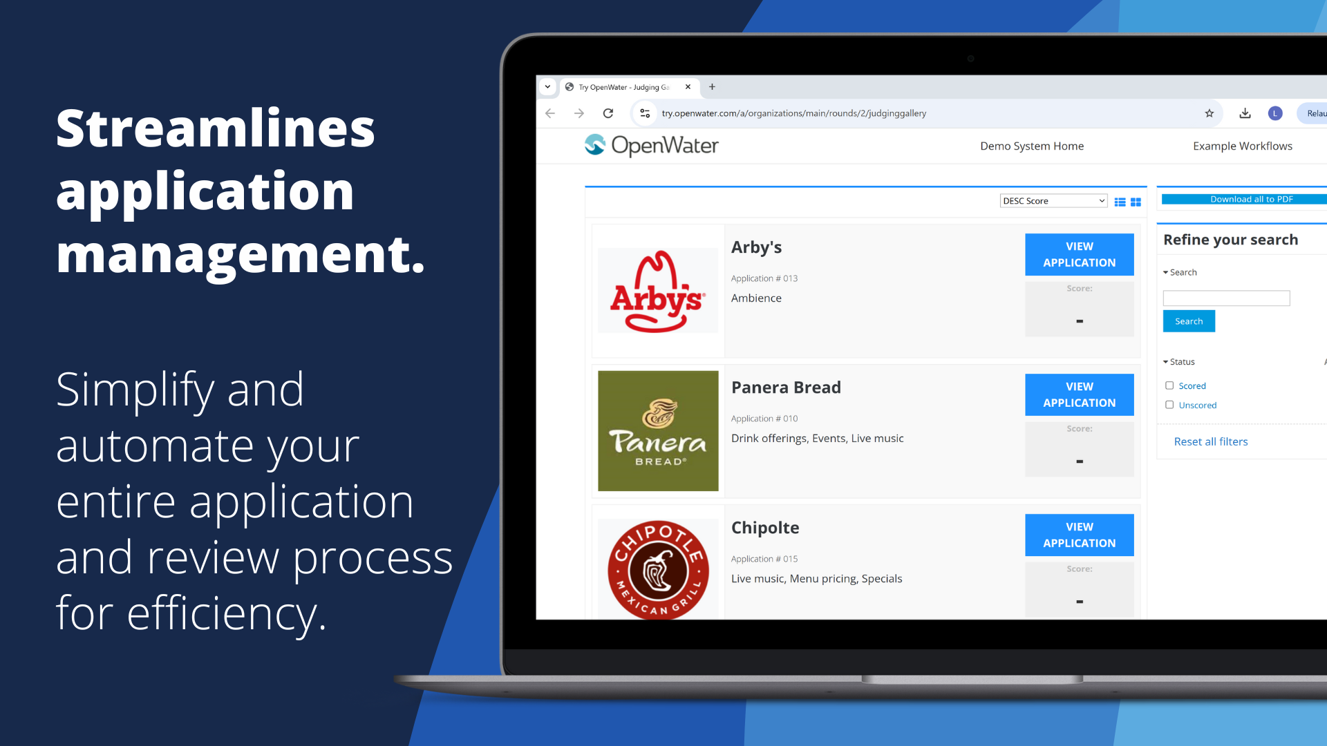 screenshot of OpenWater