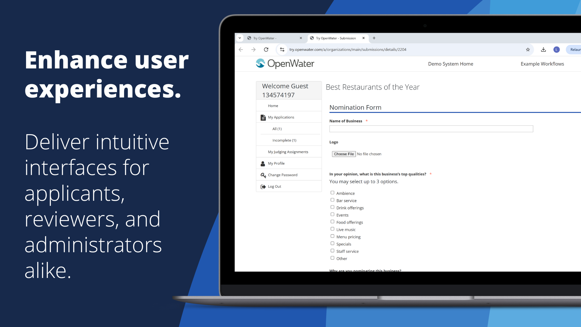 screenshot of OpenWater