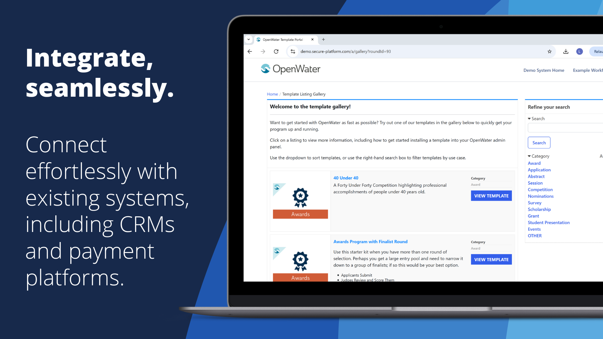 screenshot of OpenWater
