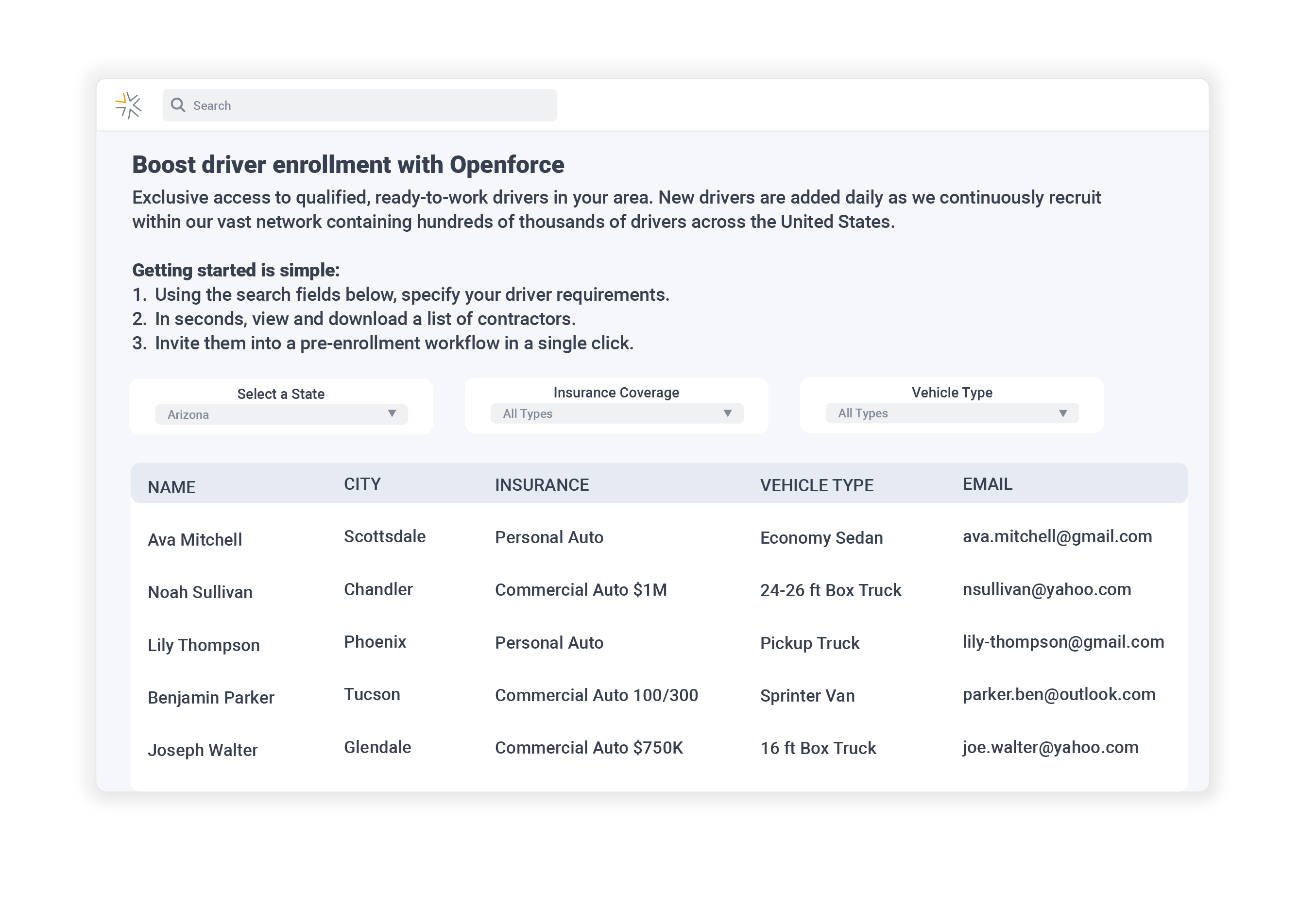 screenshot of Openforce