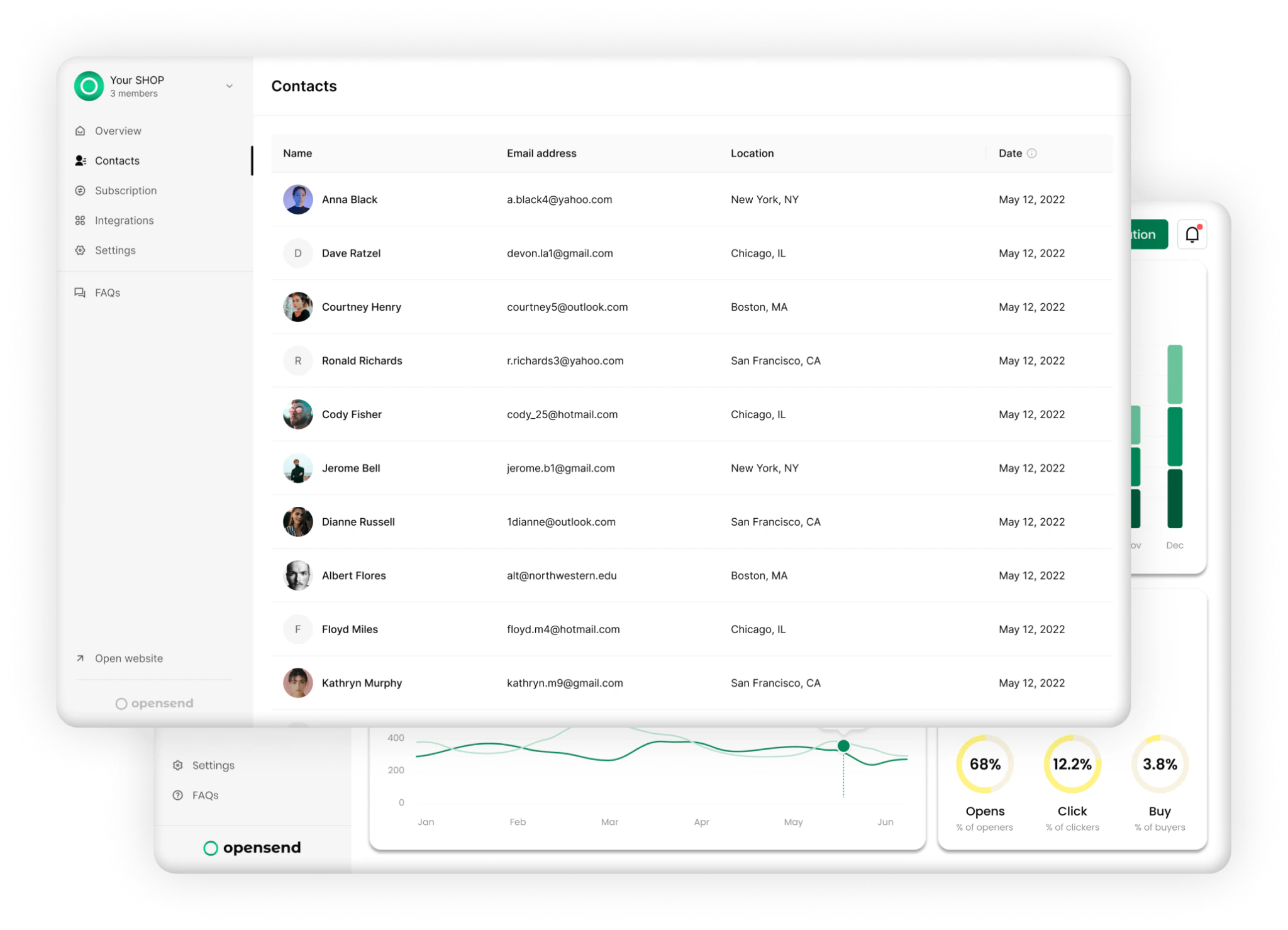 screenshot of Opensend