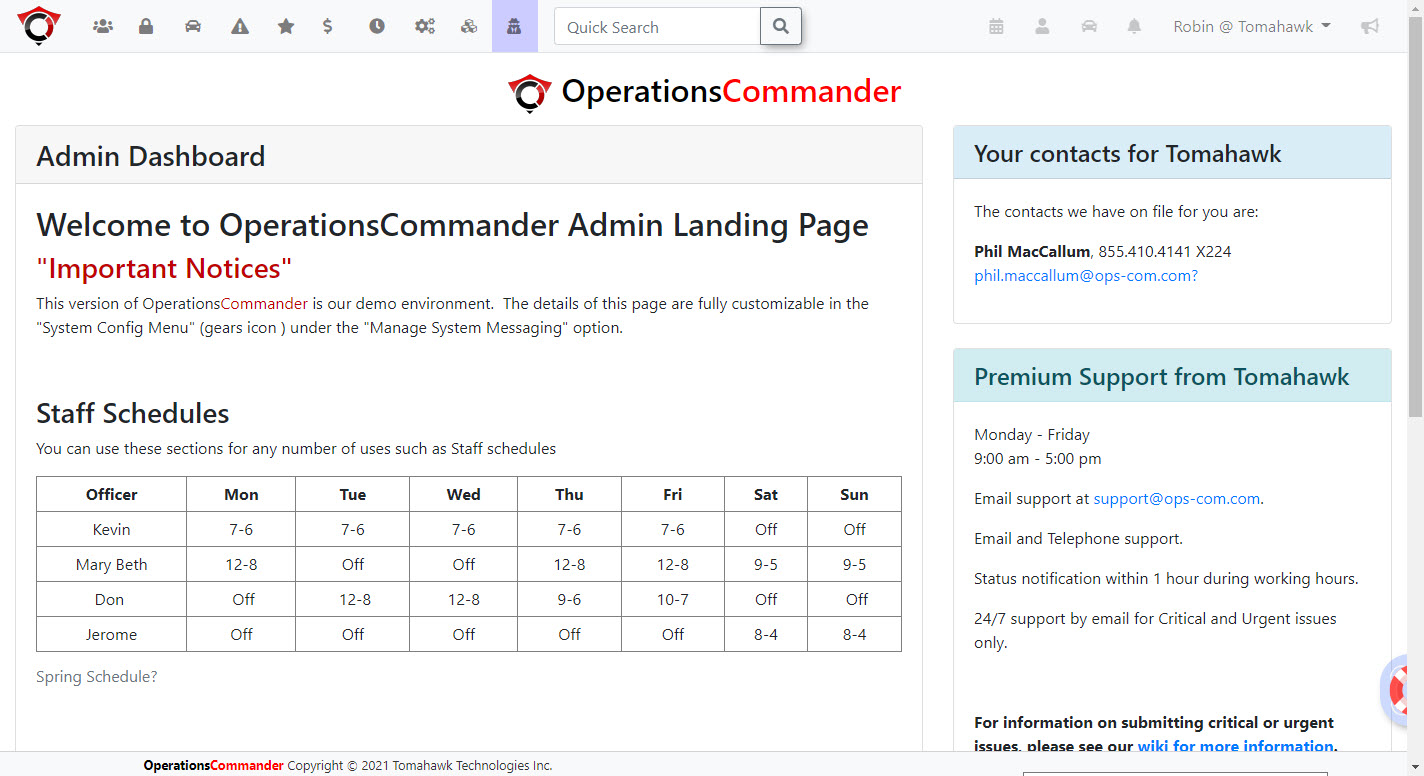 screenshot of OperationsCommander