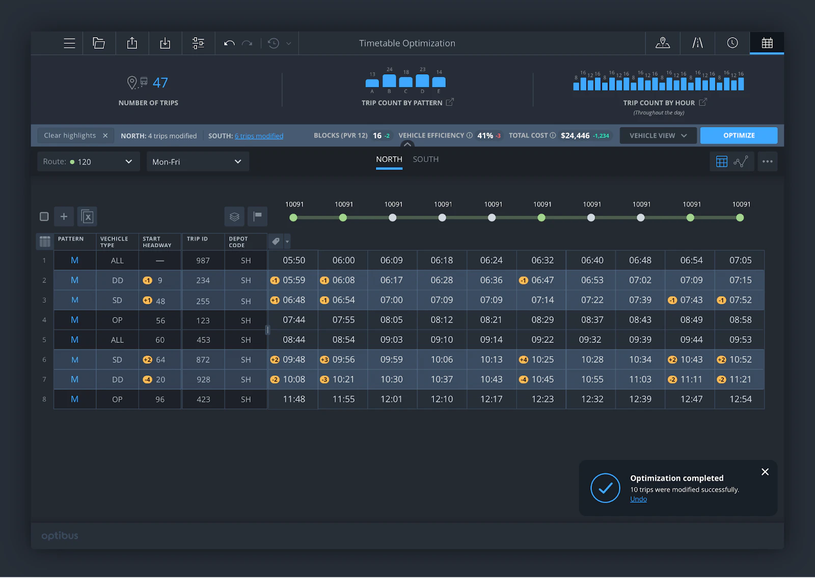 screenshot of Optibus