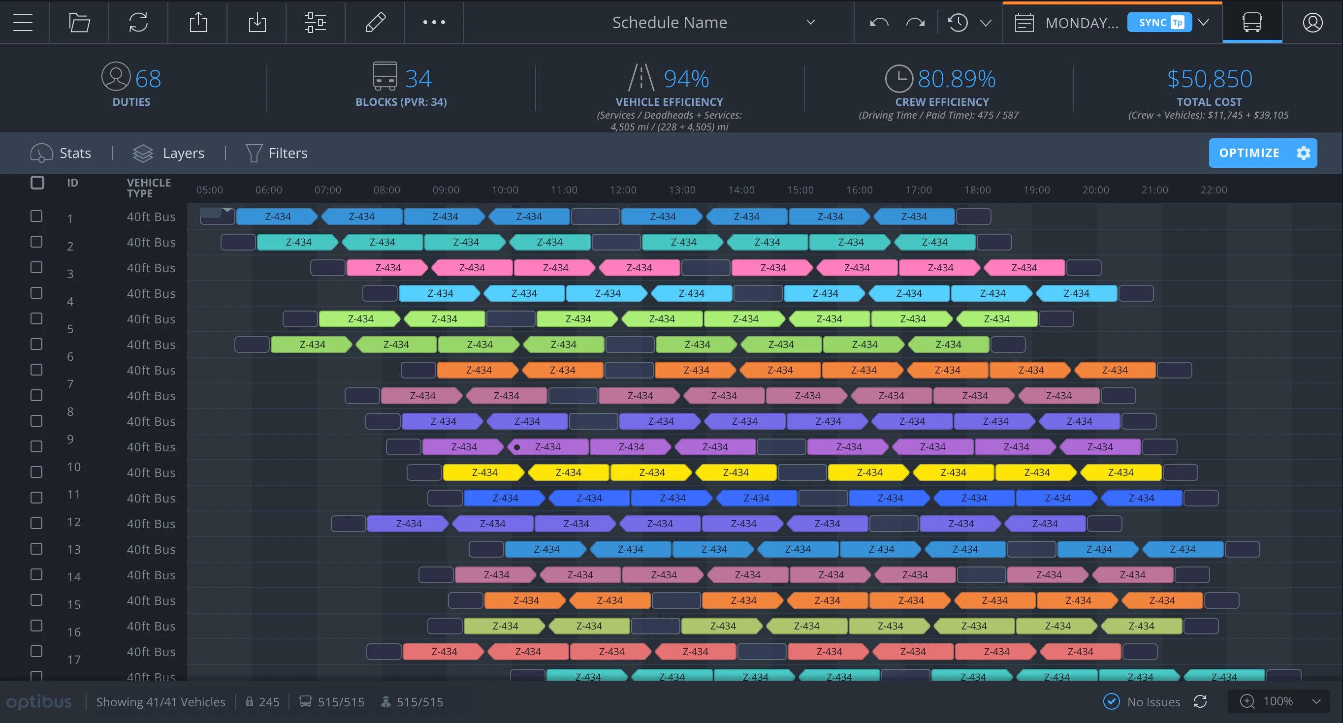 screenshot of Optibus