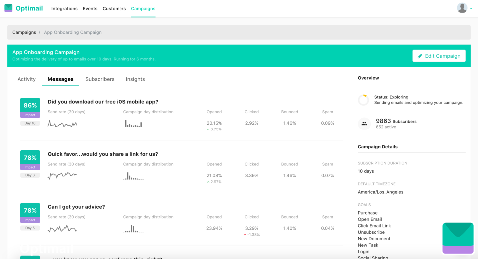 screenshot of Optimail