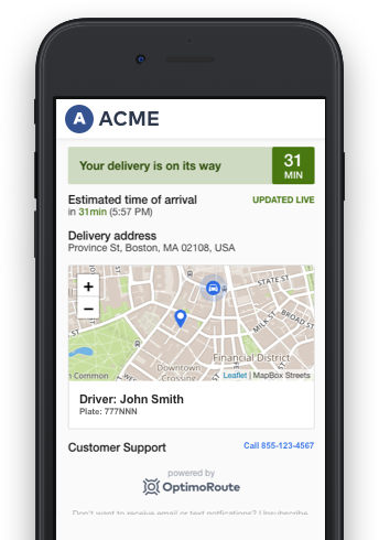 screenshot of OptimoRoute