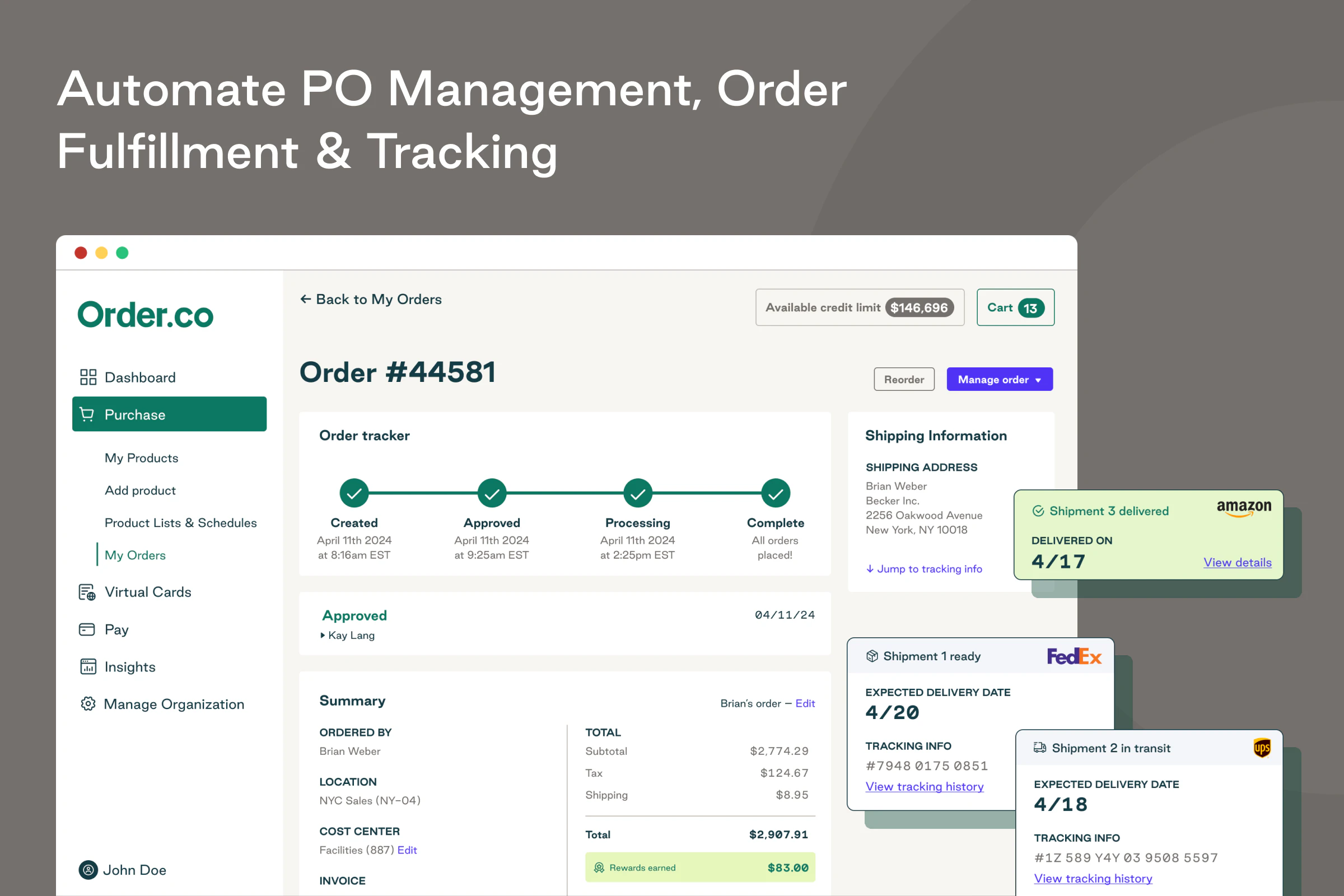 screenshot of Order.co