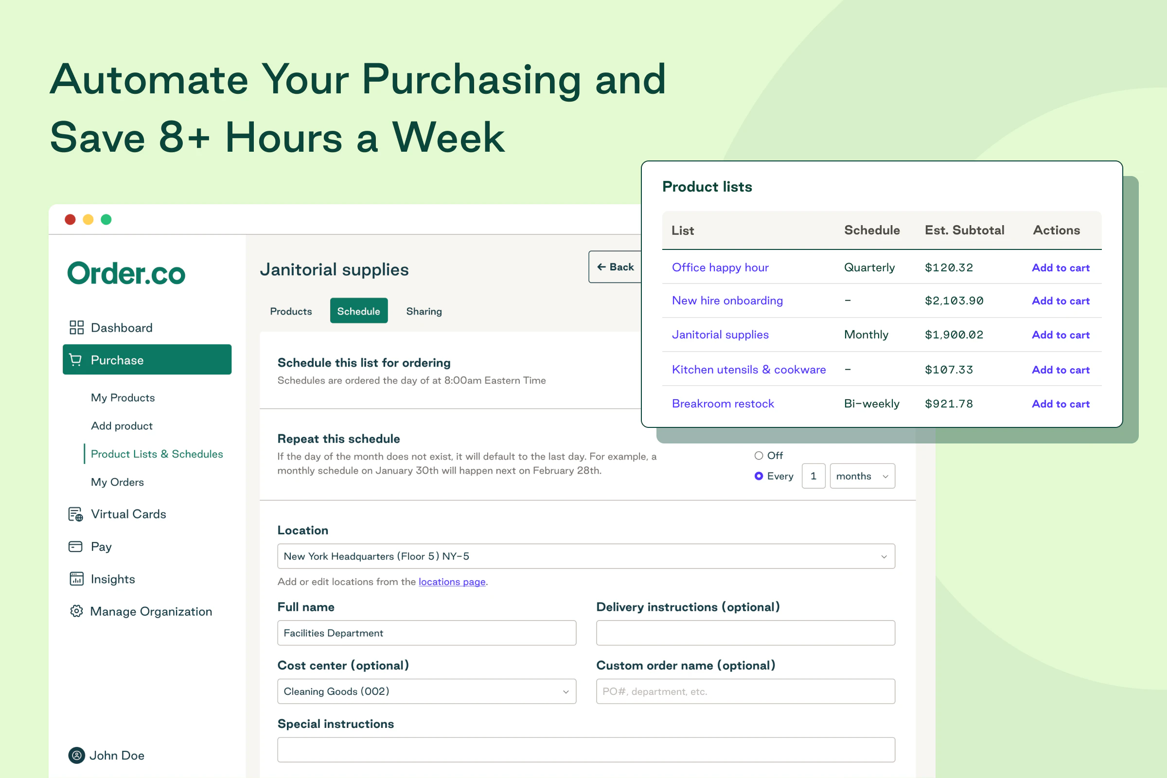 screenshot of Order.co