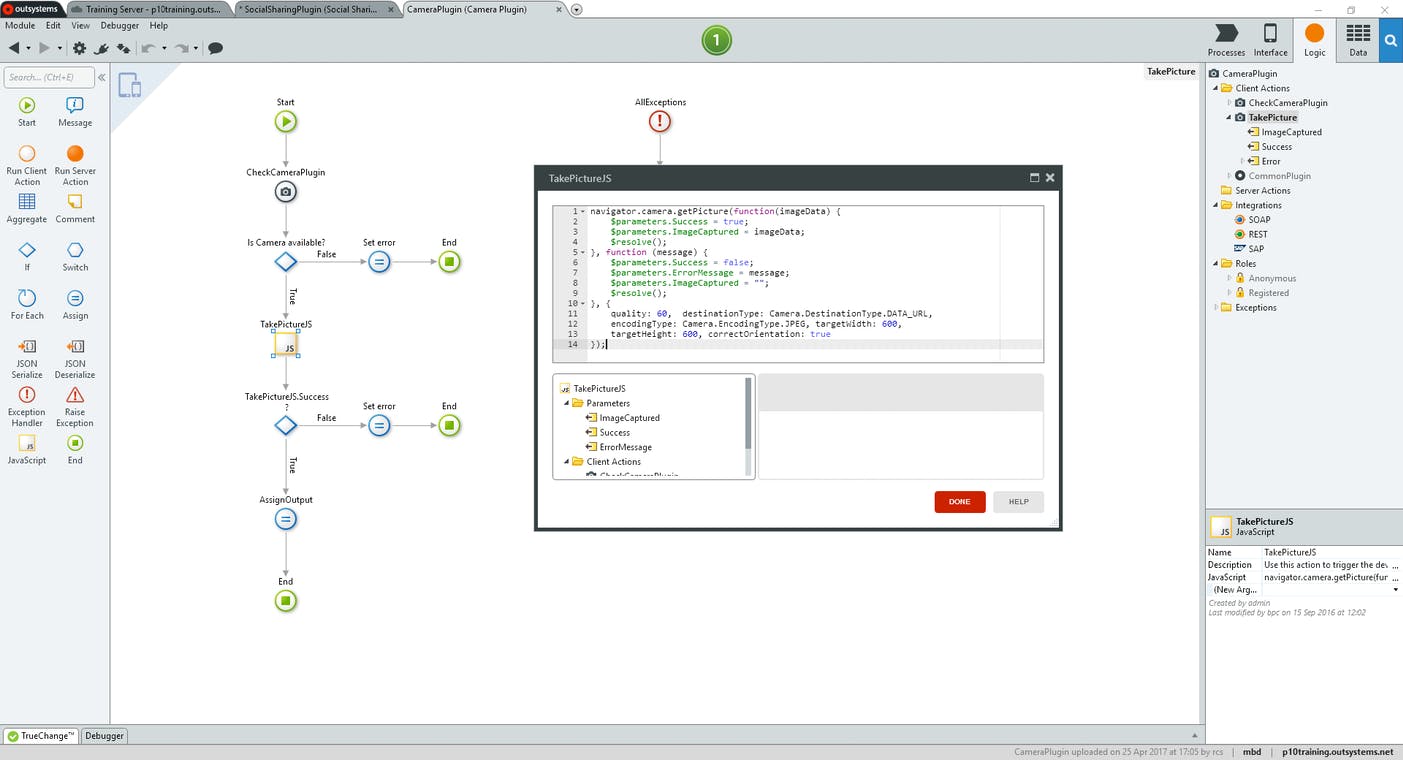 screenshot of OutSystems