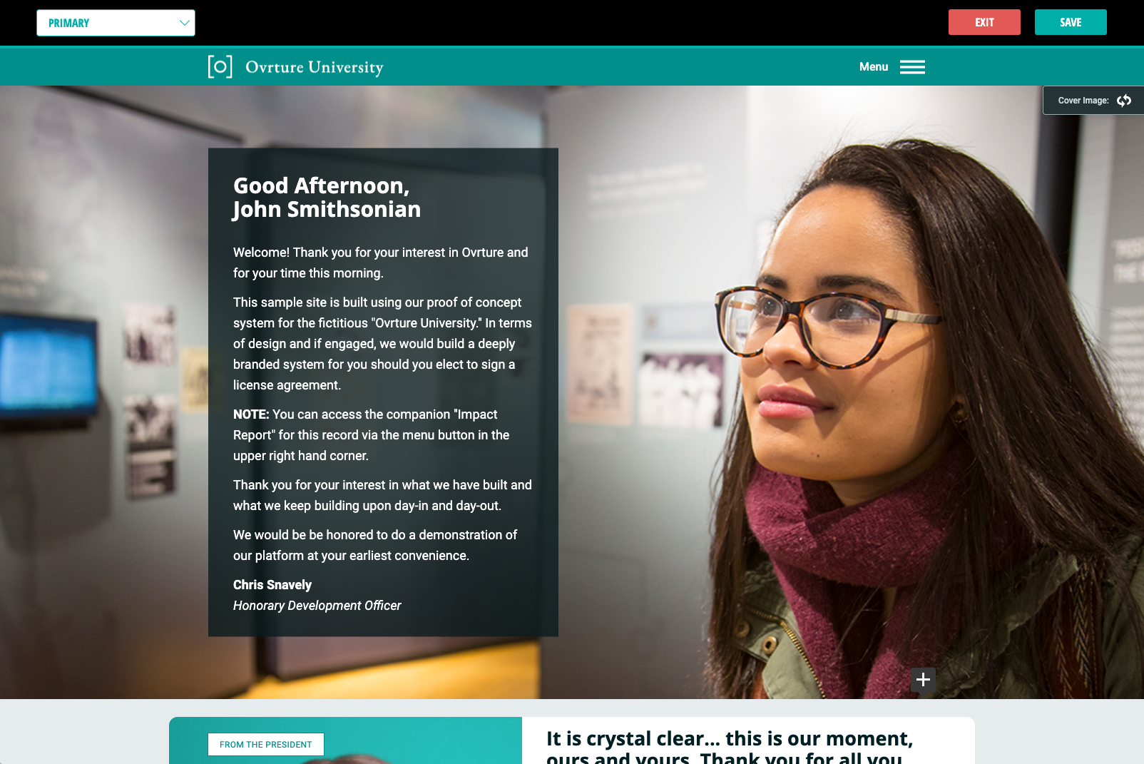 screenshot of Ovrture