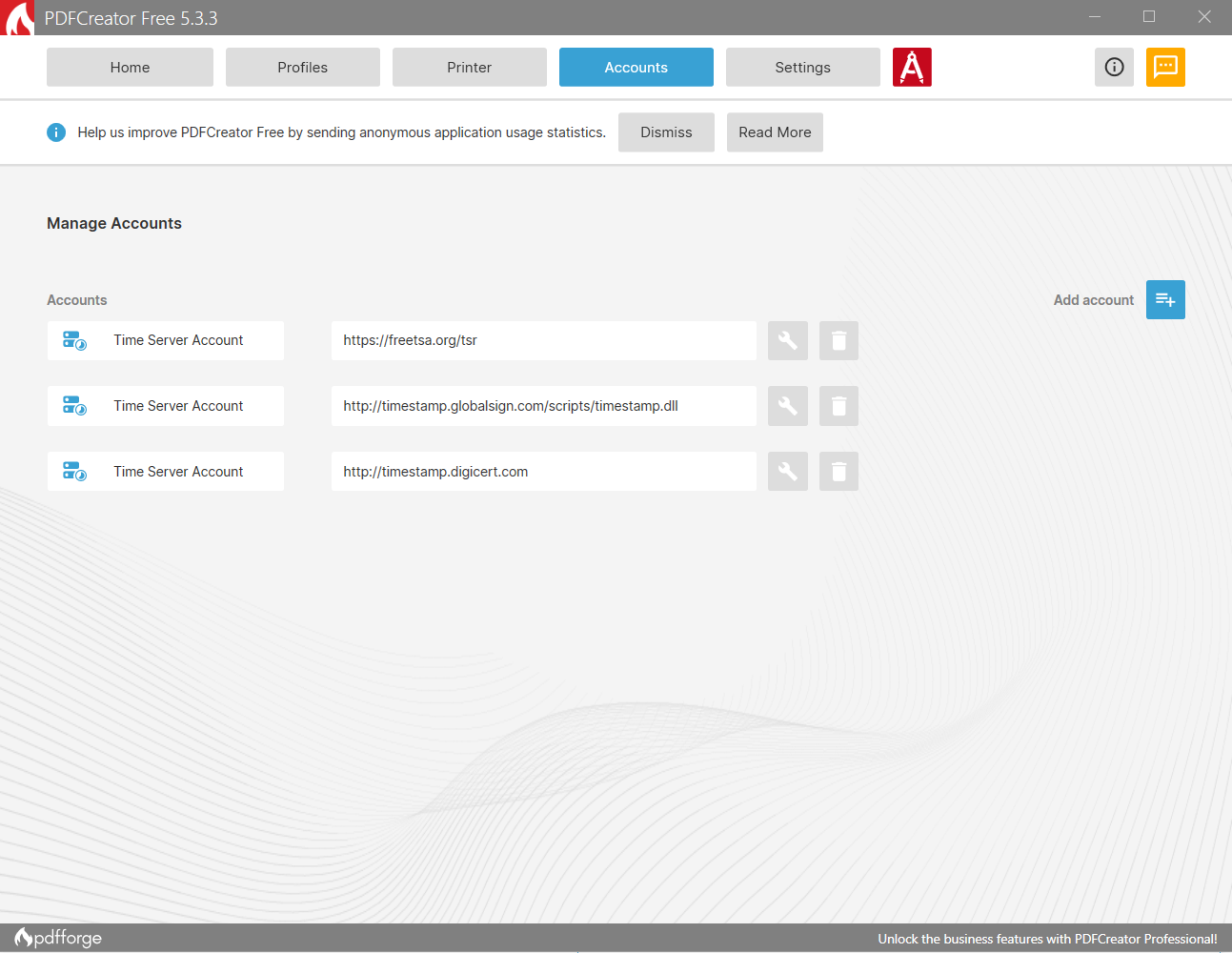 screenshot of PDFCreator