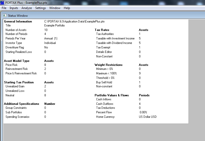 screenshot of PORTAX