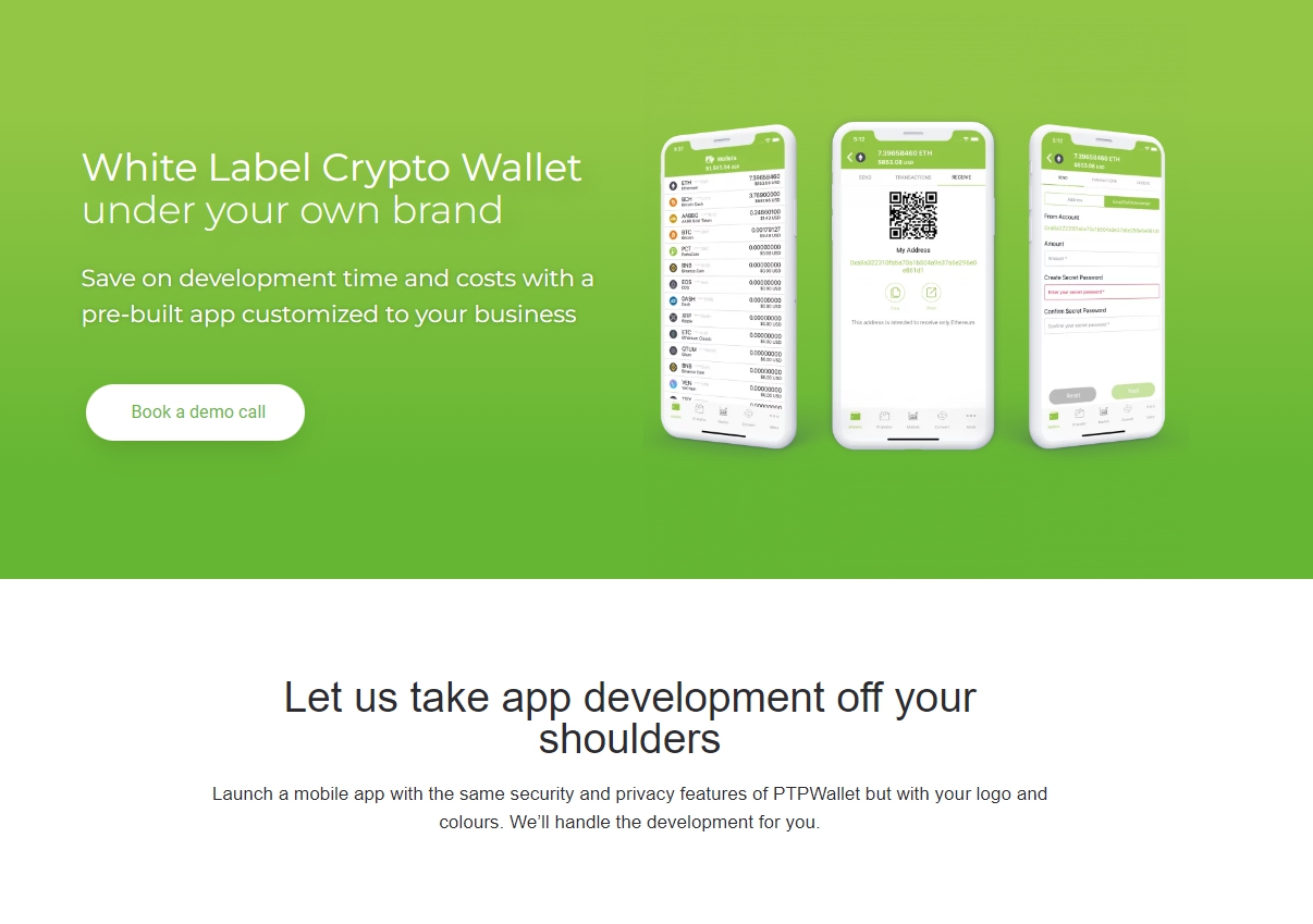 screenshot of PTPWallet