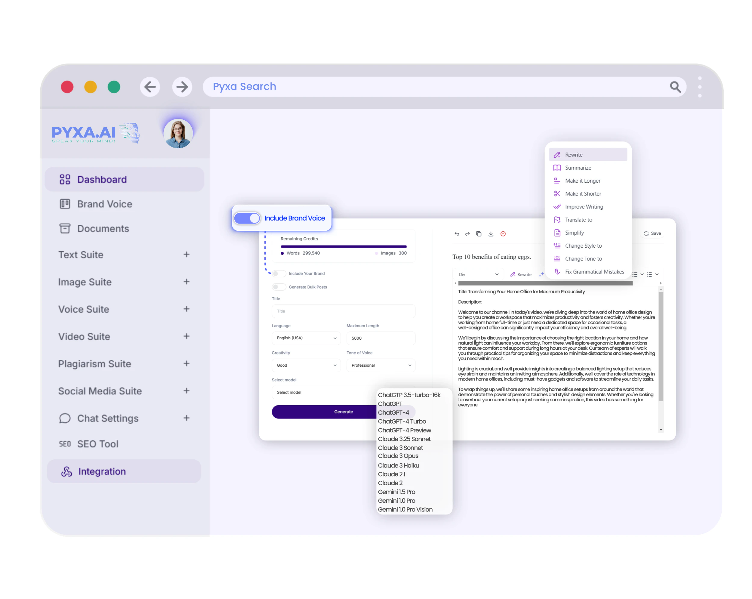 screenshot of PYXA.AI