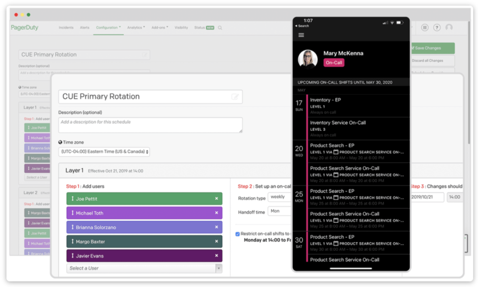 screenshot of PagerDuty
