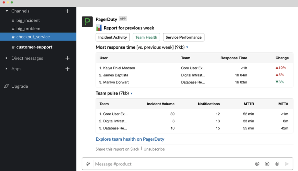 screenshot of PagerDuty
