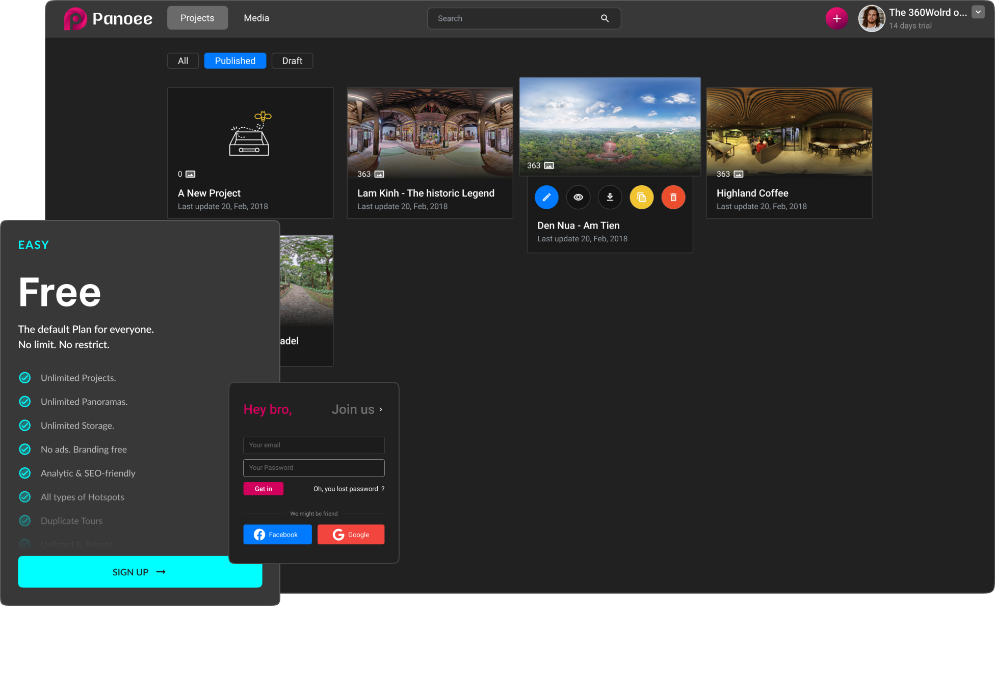 screenshot of Panoee