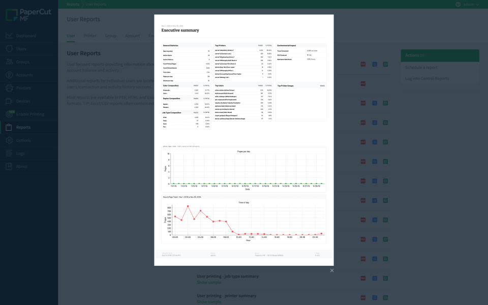 screenshot of PaperCut