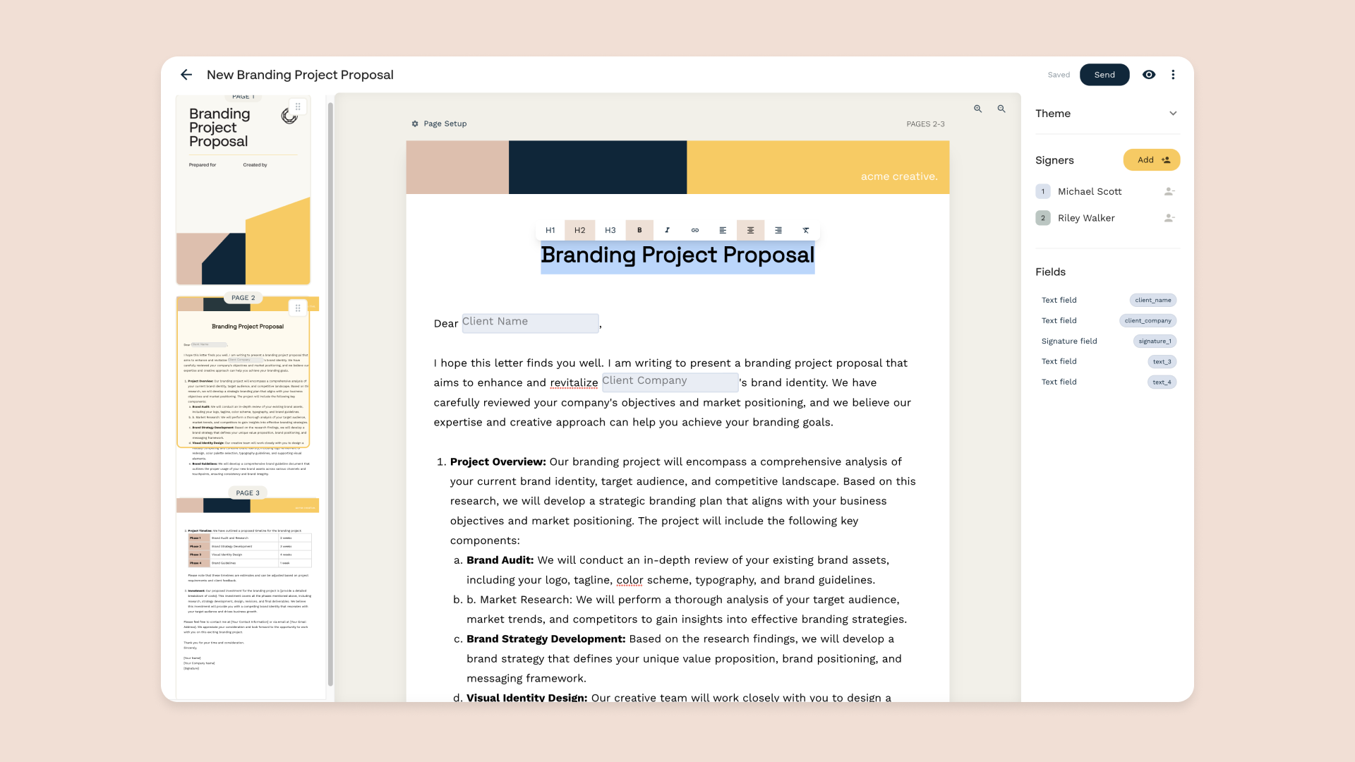 screenshot of Papersign